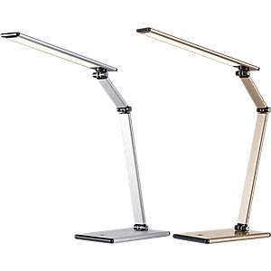 LED-Tischleuchte Slim, 4-Stufen-Dimmer, verstellbarer Leuchtenkopf/-arm