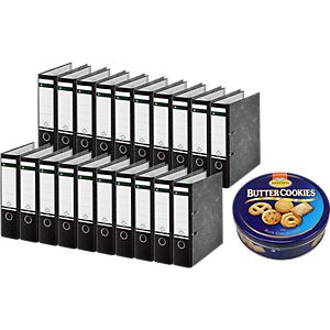 LEITZ® Ordner 1080, DIN A4, 80 mm + GRATIS 1 Dose Buttercookies