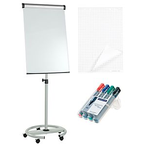 MAUL Flipchart solid Rundfuß + 5 Blöcke á 20 Blatt und 4 Marker gratis
