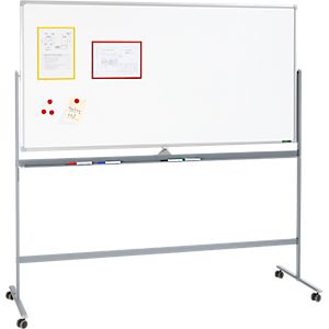 Mobiles Whiteboard 9012/9018, mit drehbarer Tafel, mit 4 Lenkrollen