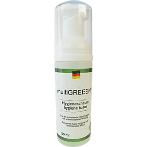 multiGREEEN® Hygieneschaum, antimikrobiell, viruzid, Schaumspenderflasche, versch. Größen