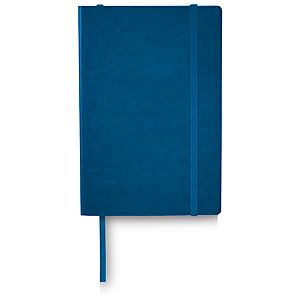 Notizbuch, A5, 96 Seiten 80 g/m² liniert, Leseband, Werbedruck 55 x 55 mm, Kunststoff, div. Farben