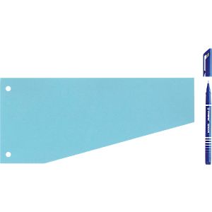Schäfer Shop Trapez-Trennstreifen, 100 Stück + Gratis Stabilo Fineliner Sensor, blau