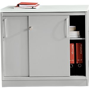 Schiebetürenschrank TETRIS SOLID, 1,5 OH, 1 Ablagefach, inkl. 25 mm Abdeckplatte, B 800 x H 717 mm