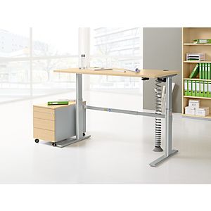 Schreibtisch Standard, C-Fuß, Rechteck, elektrisch höhenverstellbar, B 1600 mm