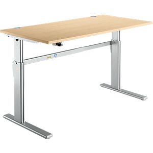 Schreibtisch Standard, C-Fuß, Rechteck, elektrisch höhenverstellbar, T 800 x H 725-1185 mm,