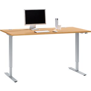Schreibtisch START UP, einstufig elektr. höhenverstellbar, B 1200 - 1800 x T 800 x H 705 - 1205 mm