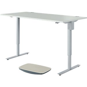 Schreibtisch START UP, elektr. höhenverstellbar, Rechteck, C-Fuß, B 1600 x H 705-1205 mm, mit