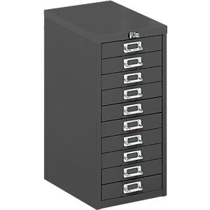 Schubladenschrank mit Zentralverschluss, 10 Schubladen, 675 mm hoch