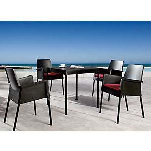 Sommermöbel-Set Vigo, 4 Stapelsessel und ein 1 Tisch, schwarz