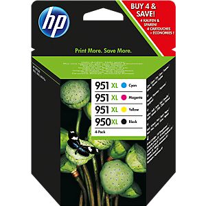 Sparpaket 4 Stück HP Druckpatrone Nr. 950/951 schwarz, color (C2P43AE)