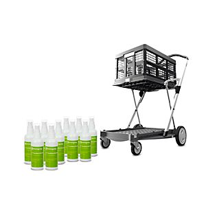 Sparset Klappmobil CLAX® , 46 l Box + 10x Handdesinfektionsmittel D+, 100 ml Sprühflasche