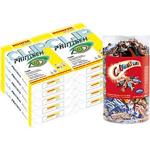 Sparset Kopierpapier CLIP PrinTech, DIN A4, 10.000 Blatt + 1,5 kg Celebrations