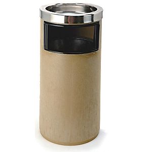 Standascher mit Inneneimer, 20 l, rund, H 580 x Ã 270 mm, Edelstahl & PP, wahlweise beige oder