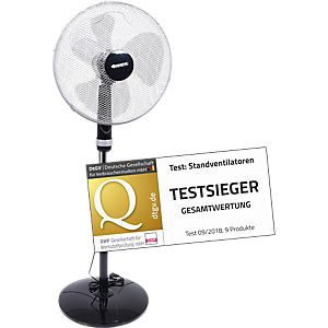 Standventilator Black 16″, Rotor Ø 430 mm, 3 Geschwindigkeiten, 50 W, höhenverstellbar, B 400 x