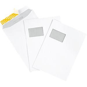 Versandtaschen, Fenster, haftklebend, 120 g/m², DIN C4