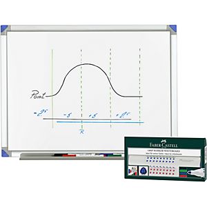 Whiteboard 900 x 1200 mm + 4 FABER-CASTELL Whiteboardmarker GRATIS