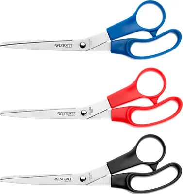 Ciseaux de bureau 200 mm WESTCOTT®, noir/bleu/rouge