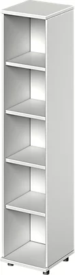 Schäfer Shop Étagère Genius TETRIS WOOD, 5 OH, hauteur avec patins, L 400 mm, gris clair