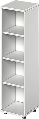 Schäfer Shop Genius Bibliothèque étagères TETRIS SOLID, panneau de particules, 4 HC, l. 400 x P 421 x H 1520 mm, gris clair