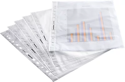 Schäfer Shop Select Pochette standard - DIN A4 - ouverture en haut - 0,05 mm - 100 pièces - transparent - grainé