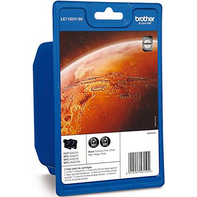 Brother Voordeelpak 2 Inktpatronen Lc 1100Hybk Zwart brother kopen in de aanbieding