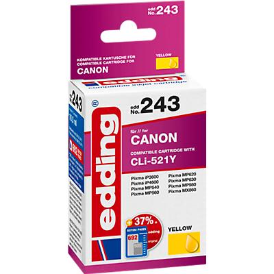 Geschikt Voor De Canon Cli 521Y Geel 690 Paginas Inktpatroon Edding edding kopen in de aanbieding