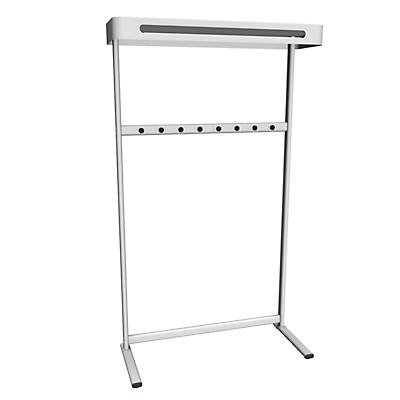 Verrijdbare Kapstok Sevilla Gepoedercoat Staal In Aluminium Zilver Incl 10 Dubbele Haken huismerk kopen in de aanbieding