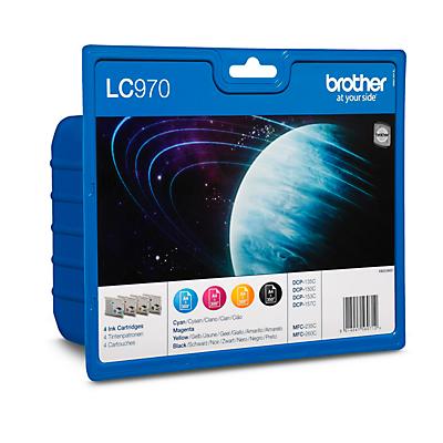 Voordeelpak Brother 4 Inktpatronen Lc 970 Zwart Cyaan Magenta Geel brother kopen in de aanbieding