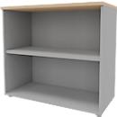  ARLON OFFICE stellingkast, 2 dossierhoogtes, B 900 x D 450 x H 816 mm, eiken decor/alu