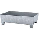  Bac de rétention ASECOS, en acier, avec pieds avec passage pour fourches de transpalette, capacité de 200 litres, L 815 x P 1235 x H 350 mm, galvanisé
