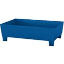  Bac de rétention ASECOS, en acier, avec pieds avec passage pour fourches de transpalette, capacité de 200 litres, L 815 x P 1235 x H 350 mm, laqué