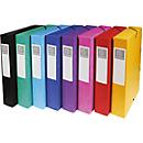  Boîte de classement Exabox Exacompta, dos de 60 mm, coloris assortis (jaune, rouge, rose, violet, bleu, turquoise, vert, noir)