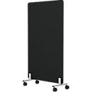  Cloison acoustique Wall, mobile sur roulettes, épaisseur 30 mm, L 800 x H 1600 mm, noir