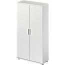 Draaideurkast TETRIS WOOD – B 1000 x D 421 x H 1910 mm (hoogte inclusief glijders) – 5 OH - lichtgrijs – ons merk Schäfer Shop Genius