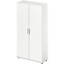  Draaideurkast TETRIS WOOD – B 1000 x D 421 x H 1910 mm (hoogte inclusief glijders) – 5 OH - wit – ons merk Schäfer Shop Genius