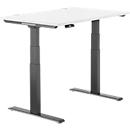  Schäfer Shop Genius Schreibtisch MODENA FLEX, elektrisch höhenverstellbar, Rechteck, T-Fuß, B 1200 x T 800 mm, weiß/anthrazit