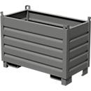  Système de collecteurs Bauer SBS 500, L 600 x l 1200 x H 850 mm, empilable jusqu'à 3 fois, peint, avec chariot de transport, gris souris RAL 7005