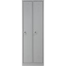  Vestiaire, 2 portes, L 600 x H 1800 mm, serrure à cylindre, gris clair/gris clair