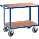 2-laags transportwagen Rollcart - L 1000 x B 700 mm - draagvermogen 600 kg - gentiaanblauw RAL 5010