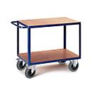 2-laags transportwagen Rollcart - L 1200 x B 800 mm - draagvermogen 600 kg - gentiaanblauw RAL 5010