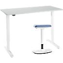 2-tlg. Büromöbel-Set, Home Office Schreibtisch, elektrisch höhenverstellbar, lichtgrau/weiß