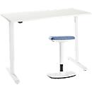 2-tlg. Büromöbel-Set, Home Office Schreibtisch, elektrisch höhenverstellbar, weiß