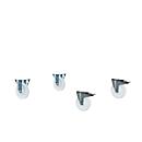 2 zwenk- en 2 bokwielen