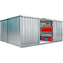 39129 - materiaalcontainer Mod. 1440, gegalvaniseerd, gemonteerd, met houten bodem
