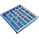 5 divisórias longitudinais e 15 transversais para armário de gavetas 715 mm de largura