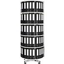 5 prateleiras dobrador coluna rotativa + 40 pastas DIN A4, 80 mm preto GRÁTIS