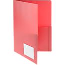 Aanbiedingsmap FolderSys, A4, 4 zakken, visitekaartzakje, polypropyleen, rood, 10 stuks