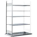 Aanbouwstelling REG-B 1344 voor stellingen voor gevaarlijke stoffen asecos REG-B 1344, B 1310 x D 525 x H 2000 mm, met opvangbak 41 l en 4 stalen legborden