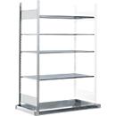 Aanbouwstelling REG-B 1364 voor stellingen voor gevaarlijke stoffen asecos REG-B 1364, B 1310 x D 725 x H 2000 mm, met 57 l opvangbak en 4 staalmat legborden